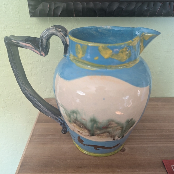 Ginny Sims Turqoise Pitcher - Picture 3 of 5